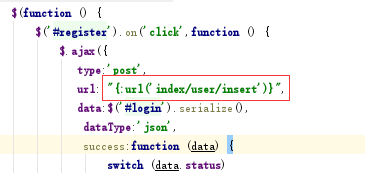 關于thinkphp 5.1中，ajax提交數據url的格式寫法，加花括號就出錯，請老師指點