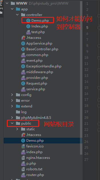 PHPStudy的環(huán)境怎么訪問(wèn)TP6框架的控制器文件