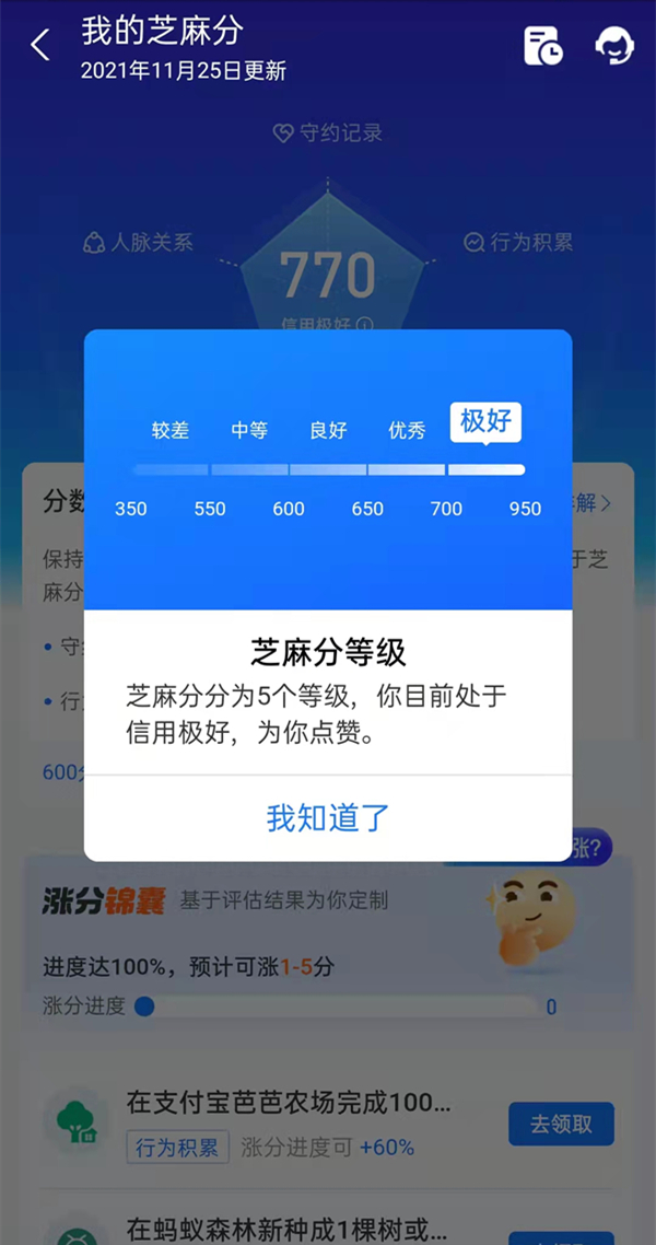 支付寶信用分最高分是多少