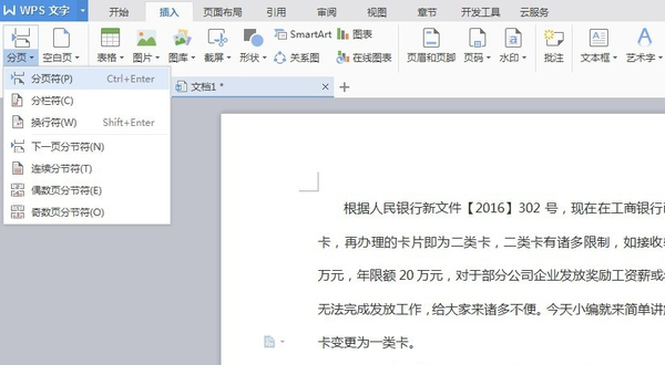 Wps文檔顯示分頁符在哪里設置?
