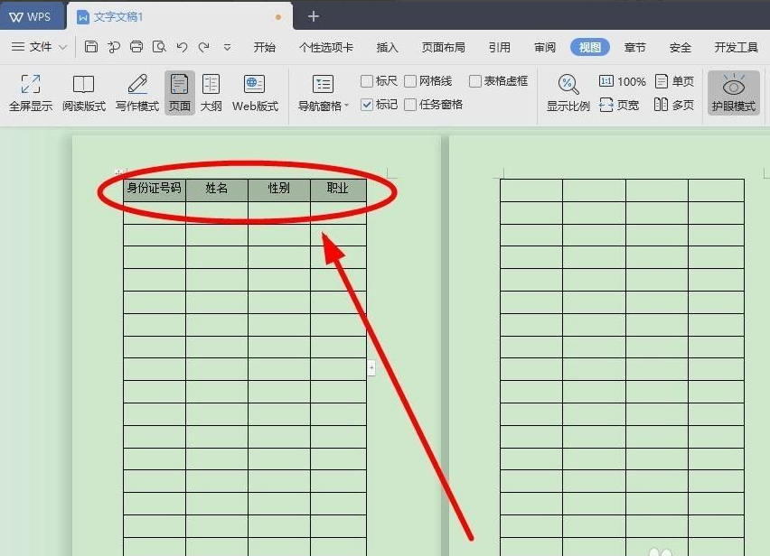 wps表頭自動在下一頁出現怎么設置?