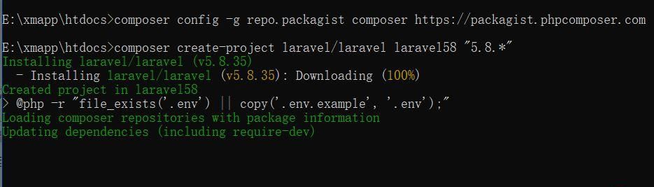 用composer安裝laravel框架時，卡在一個地方