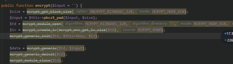 mcrypt_get_block_size  在程序中中間為什么會有一條橫線