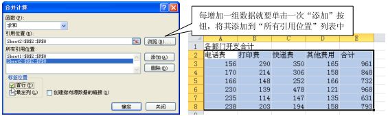 怎么使用Excel2010按位置合并計(jì)算功能？