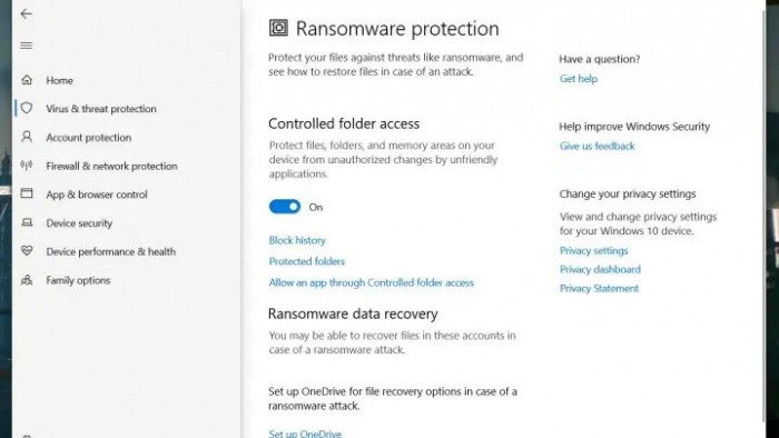 Win10怎么開啟勒索軟件保護(hù)的功能?Win10開啟勒索軟件保護(hù)功能