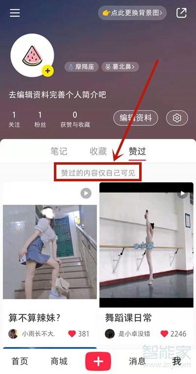 小紅書的贊過是僅自己可見嗎