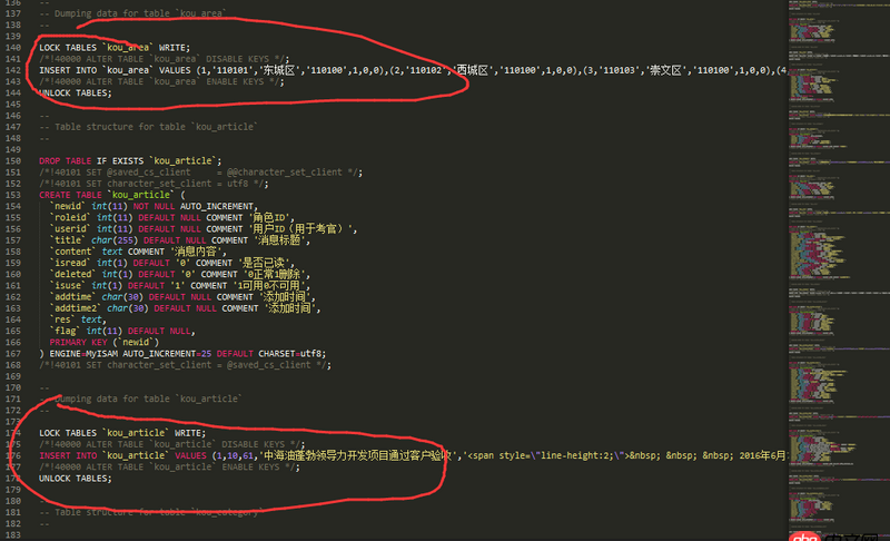 mysql - 誰幫我看看 導出的數據 出現這樣情況的原因是啥