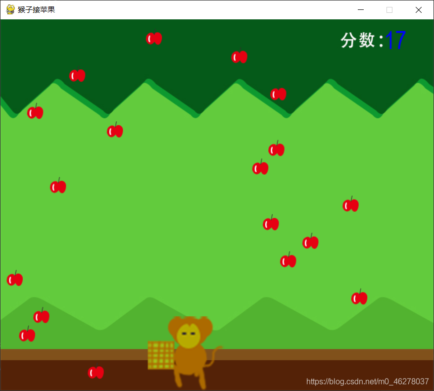 基于Python-Pycharm實現的猴子摘桃小游戲(源代碼)