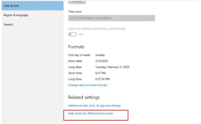 怎么在Win10電腦中添加多個時鐘和時區?