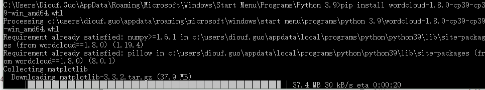 windows下python 3.9 Numpy scipy和matlabplot的安裝教程詳解