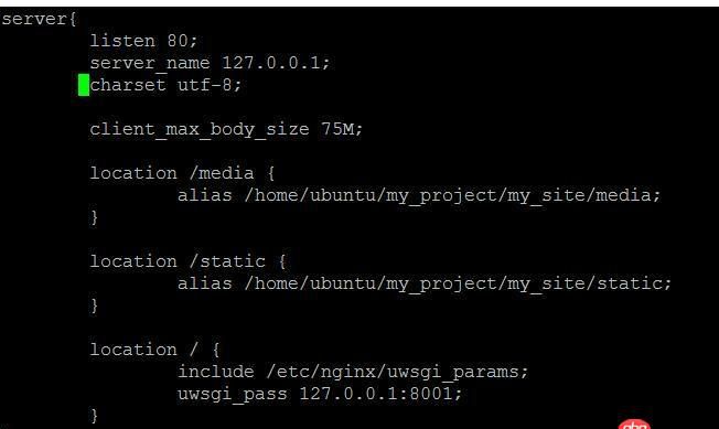 python - nginx+uwsgi啟動提示 nginx: [emerg] unknown directive "socket"?如何解決？