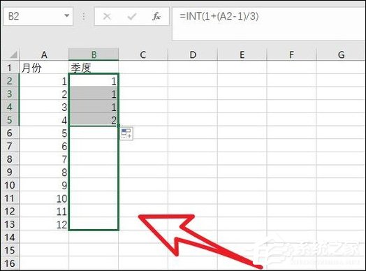 Excel把月份變成季度的函數(shù)怎么用？