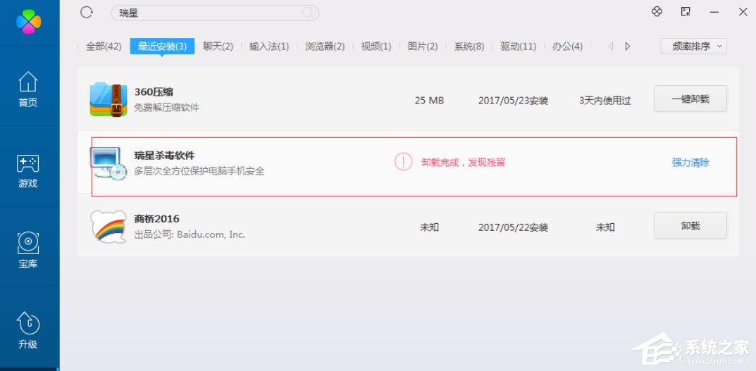 Win8系統如何刪除瑞星殺毒軟件?Win8系統刪除瑞星殺毒軟件的方法