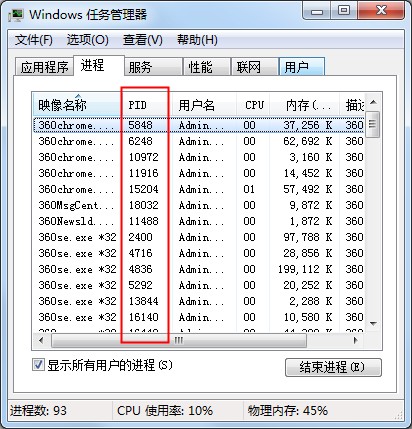 Win7任務(wù)管理器PID的設(shè)置方法