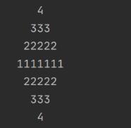 Python 使用雙重循環打印圖形菱形操作