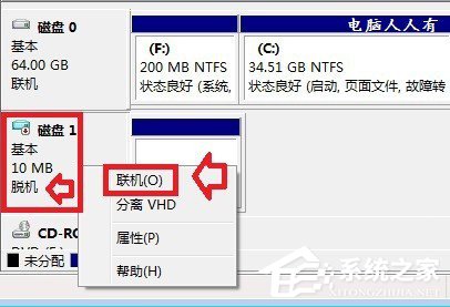 Win7系統(tǒng)磁盤處于脫機狀態(tài)的具體解決方法