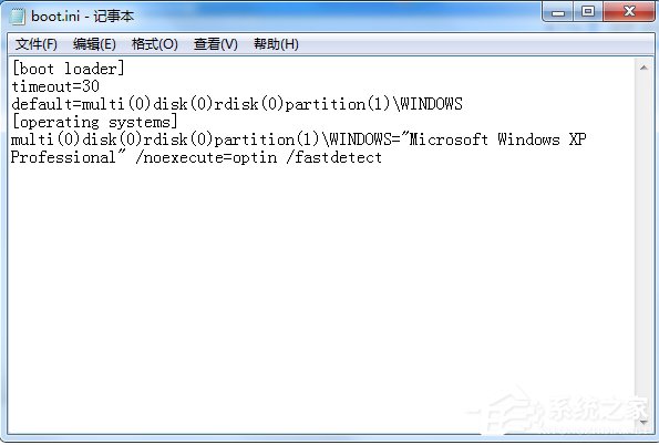 Win7系統開機彈出無法打開C:boot.ini文件的解決方法