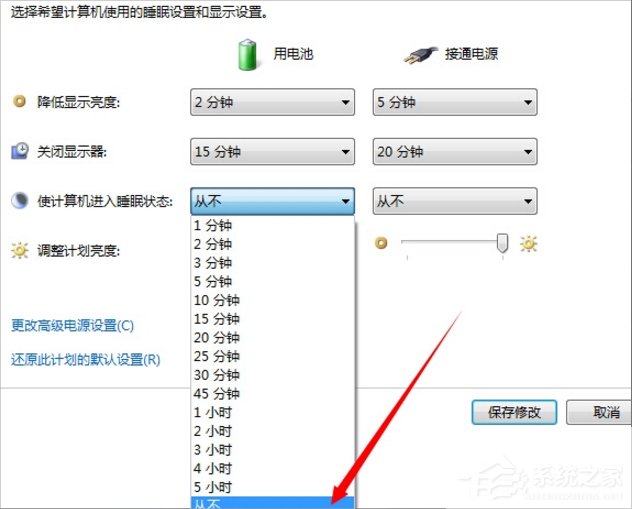 Win7怎么設置屏幕不休眠？