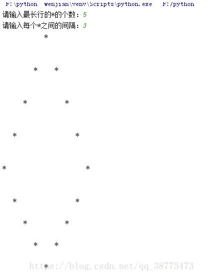 python 使用while循環(huán)輸出*組成的菱形實例