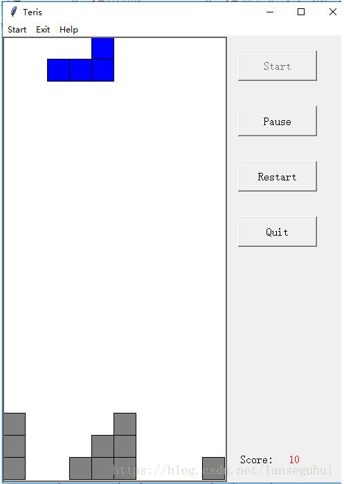 python實現簡單俄羅斯方塊