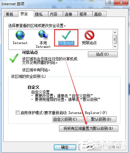 Win7網(wǎng)頁提示試圖打開受信任站點怎么辦?