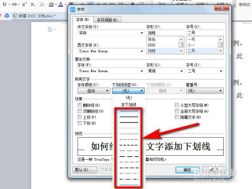 Word中怎么給文字加上下劃線