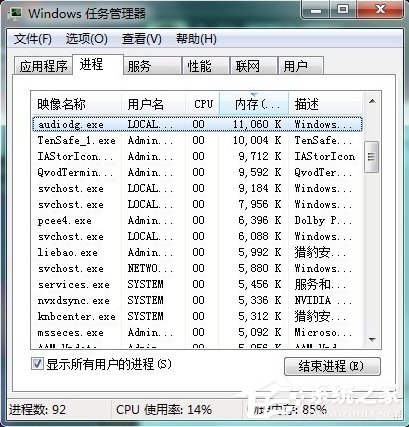 Win7任務管理器中哪些進程可以關閉？