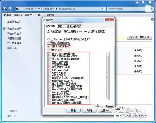 Win7如何關閉視覺效果提高系統效率？