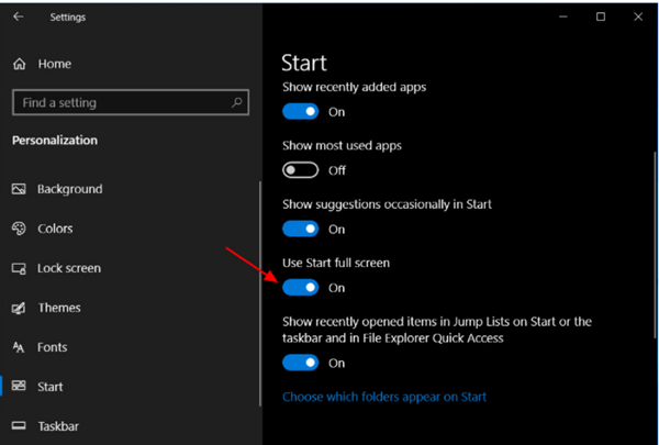 Win10如何設置全面屏菜單?Win10設置全面屏菜單的方法