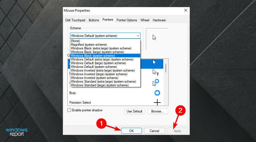 如何在Windows 11中將光標更改為暗模式？
