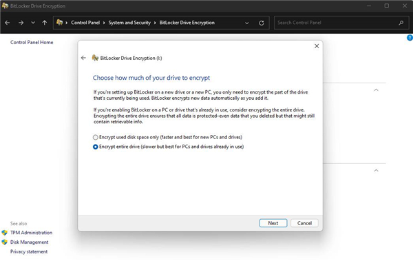 Win11如何快速加密硬盤(pán)？教你Win11上快速加密硬盤(pán)的方法