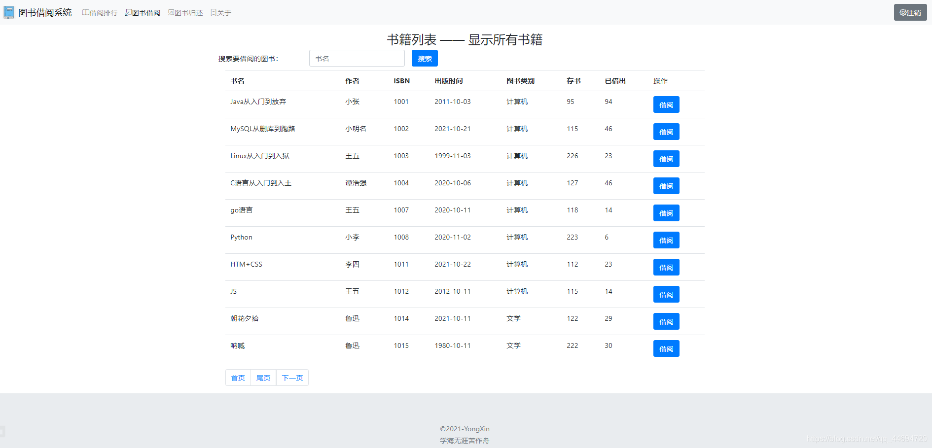 基于Java SSM框架開(kāi)發(fā)圖書(shū)借閱系統(tǒng)源代碼