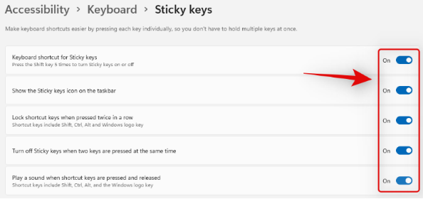 Windows11鍵盤快捷鍵開關設置方法介紹