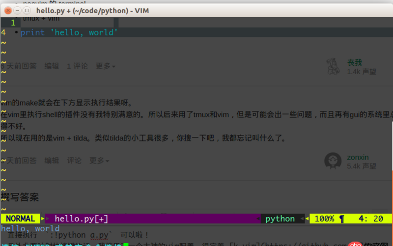 在使用Vim編輯Python這類的腳本時,如何在下方嵌入一個小小的shell,以方便觀察輸出結果?