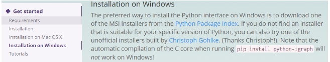 Windows7 64位環境下Python-igraph環境配置的方法