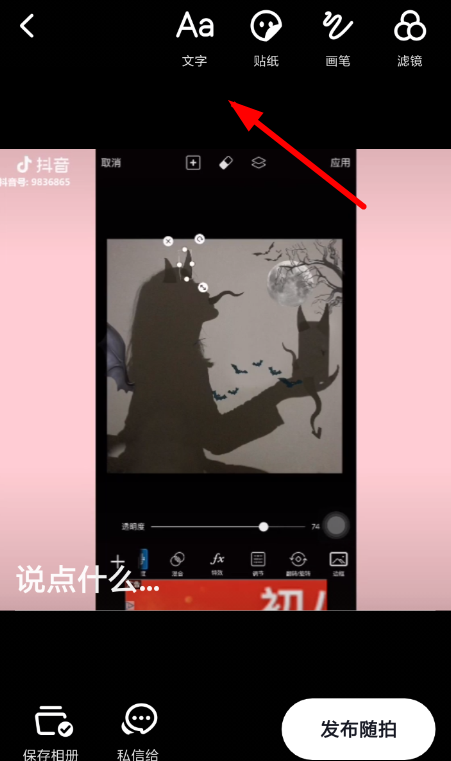 抖音隨拍添加字幕的圖文操作