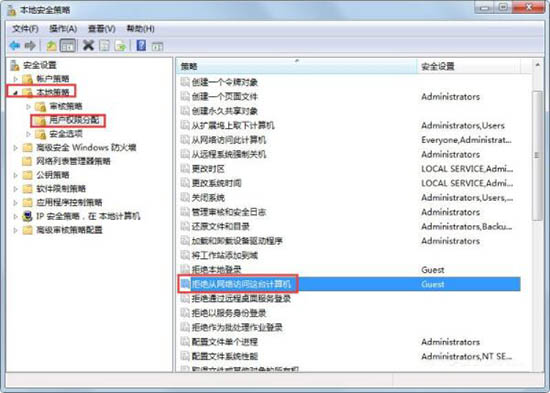 win7系統中提示未授予用戶在此計算機上的請求登錄類型的具體處理方法