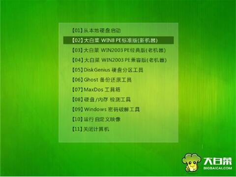 吾空s17 pro-8u筆記本使用大白菜u盤怎樣安裝win8系統？安裝win8系統步驟分享