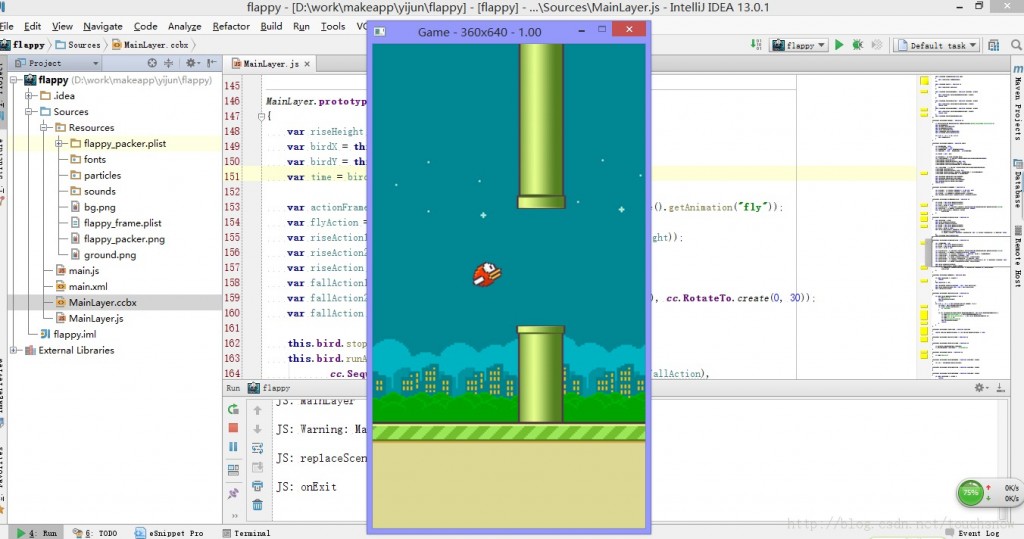flappy bird游戲源代碼揭秘和下載 —— 可運行于android、ios和html5多平臺