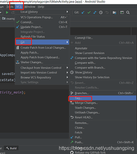 Android studio git創建與刪除標簽（Tag）的教程詳解