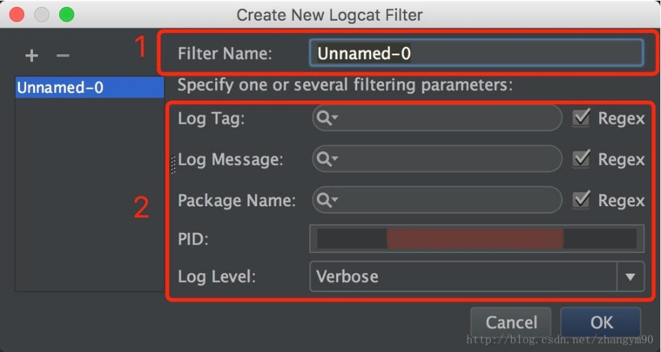 Android Studio添加日志過濾方式