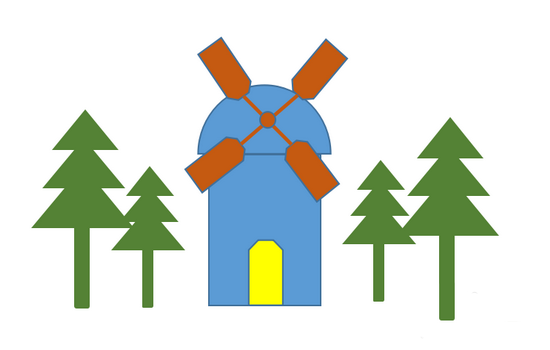 WPS繪畫出簡筆畫效果風車磨坊具體操作流程