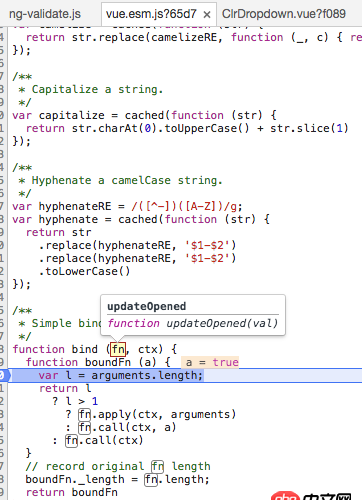 javascript - 如何在瀏覽器如chrome中審查元素時查看某個元素綁定的Vue方法？