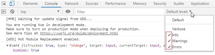 在vue中使用console.log無效的解決