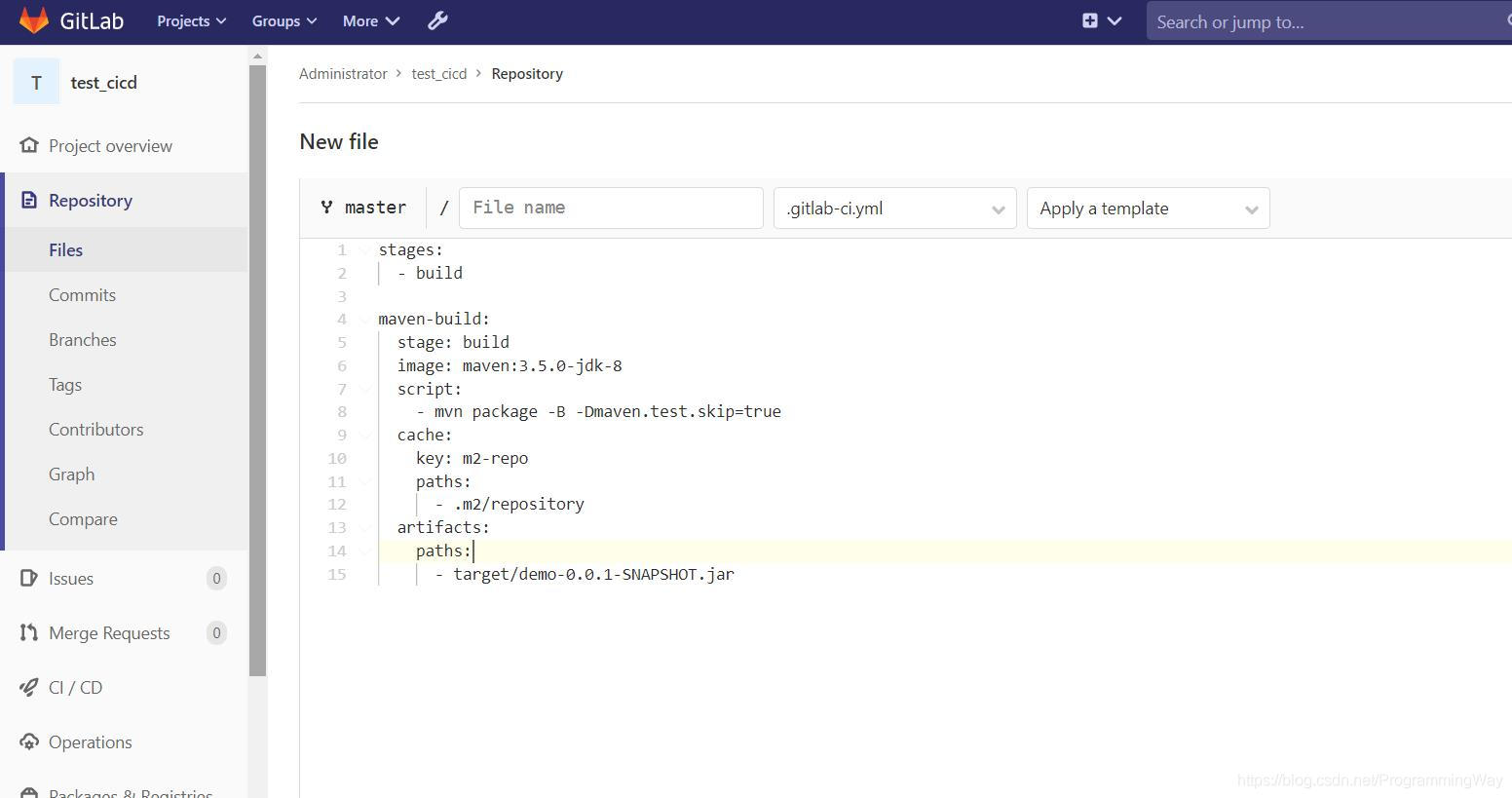 Gitlab CI-CD自動化部署SpringBoot項目的方法步驟
