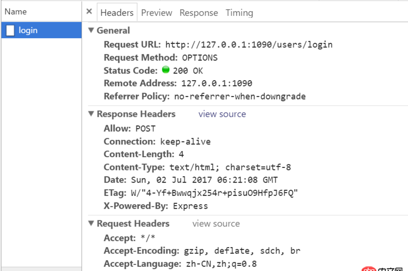 javascript - 向nodejs發(fā)送post請求，只有options