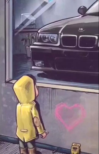 抖音櫥窗外看車的小男孩圖分享 全套高清大圖等你來拿