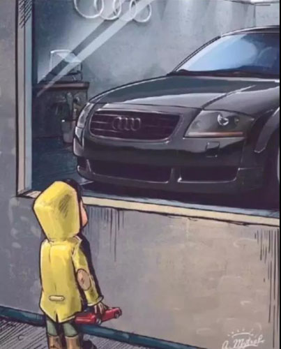 抖音櫥窗外看車的小男孩圖分享 全套高清大圖等你來拿