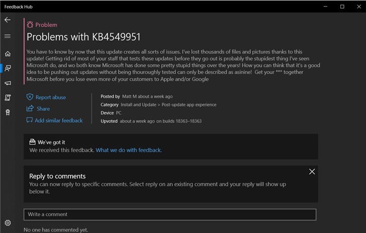 win10最新更新 會(huì)導(dǎo)致用戶配置文件BUG