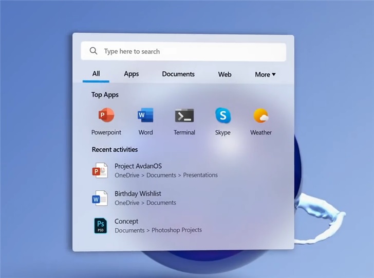 Windows20概念設計展示 全新系統界面與特色操作界面